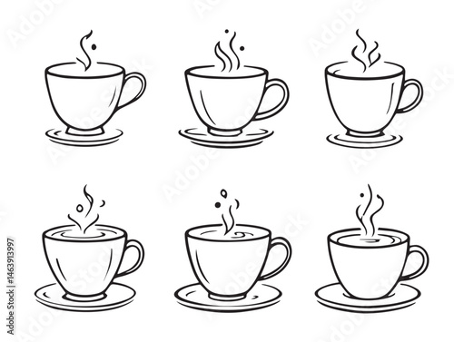 latte line art abstract modern coffee illustration