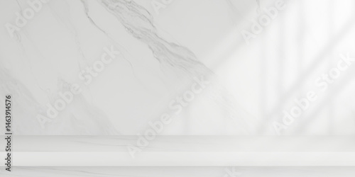 Abstract empty space white room interior with sunlight,3d rendering.