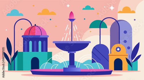 Playful fountains and art installations inviting passersby to stop and admire the beauty of the space.
