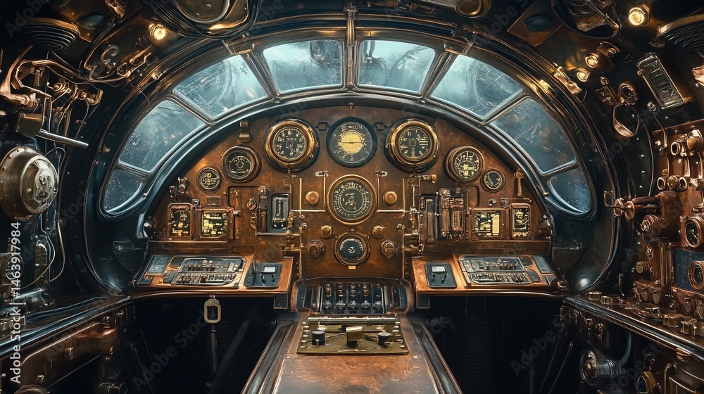 Obraz premium Steampunk Cockpit Interior