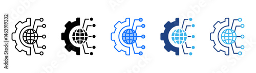 Digital Transformation Icon Set With Multiple Style Collection 