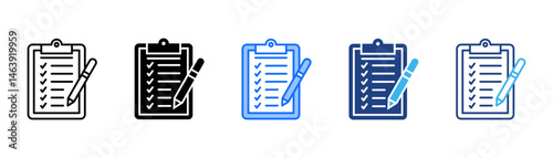 Survey Icon Set With Multiple Style Collection 