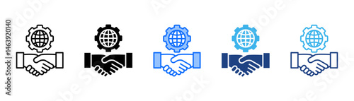 Handshake Icon Set With Multiple Style Collection 