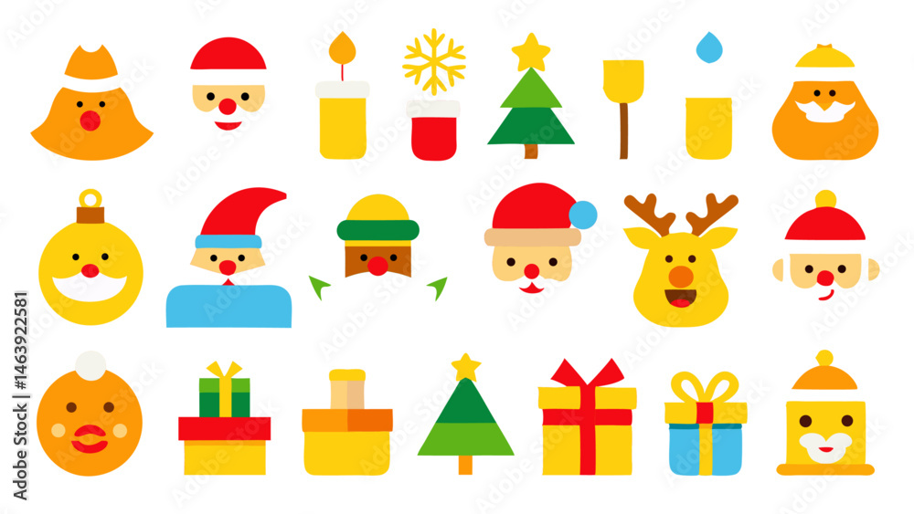 Naklejka premium Charming Santa Claus Emoji Wearing a Xmas Hat to Spread Christmas Cheer