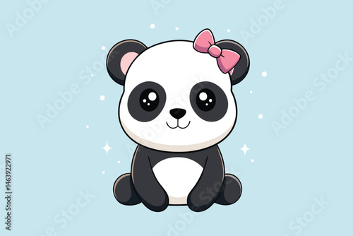  cute panda colorful Vector