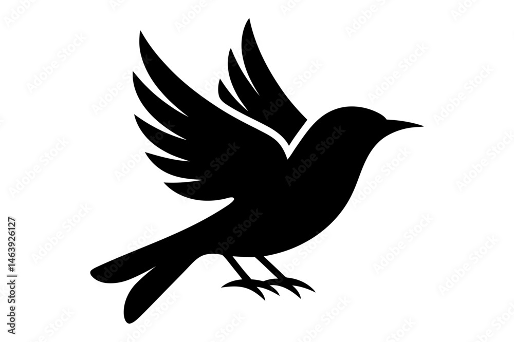 Fototapeta premium Flying bird silhouette vector image illustration