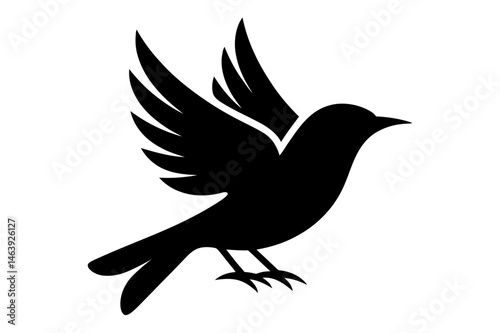 Flying bird silhouette vector image illustration