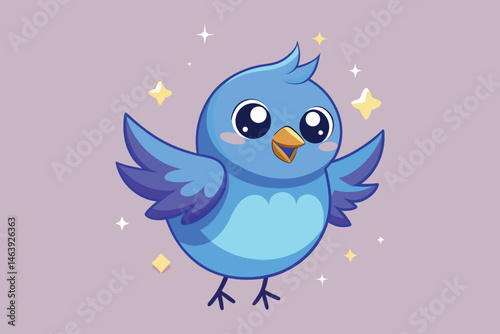  cute bluebird colorful Vector