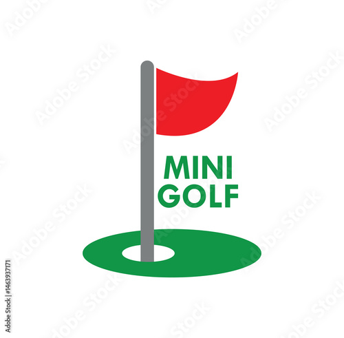 mini golf icon on white background	
