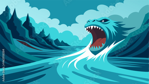 The deafening roar of a powerful river rapid where the water seems to have a life of its own.