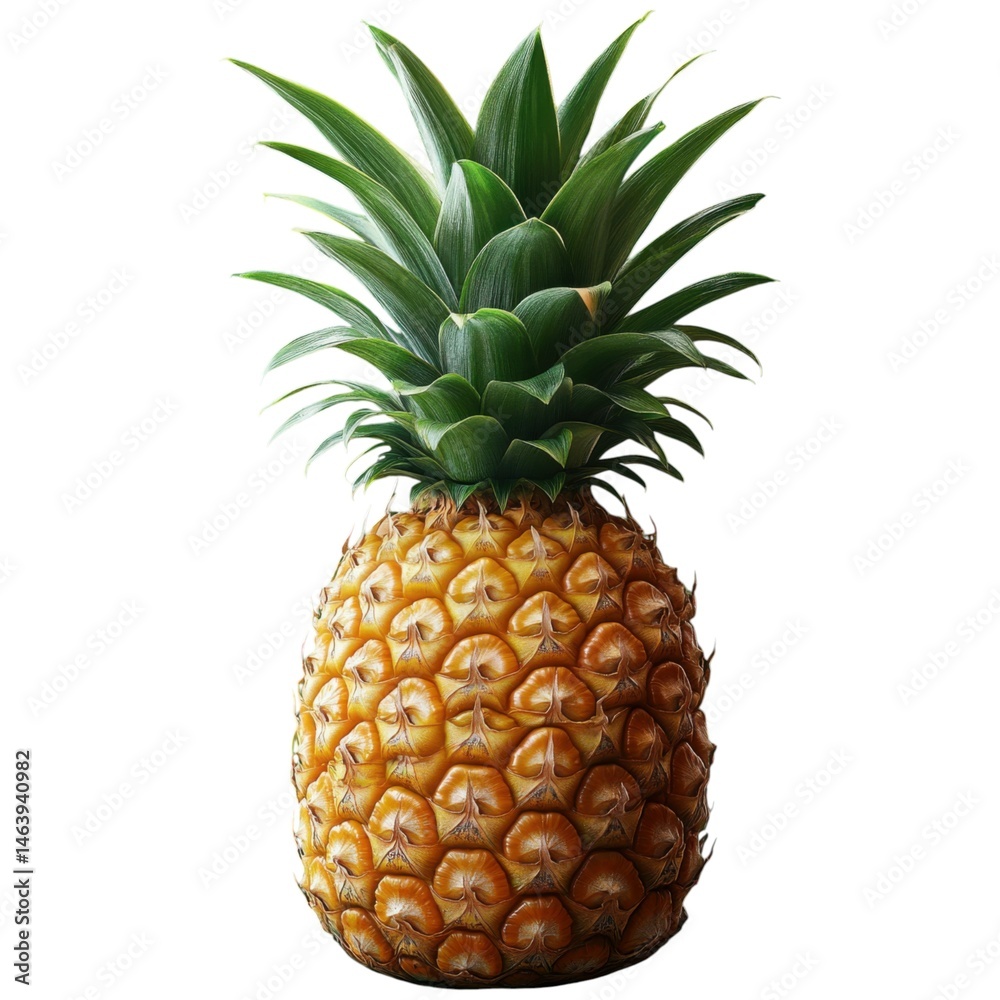 Fototapeta premium Fresh pineapple harvest tropical farm still life photography vibrant environment close-up view natural delight