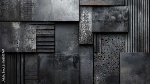 Industrial High-Tech Gray Cool Art Abstract Black And
