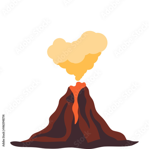 Volcano Flat Illustration