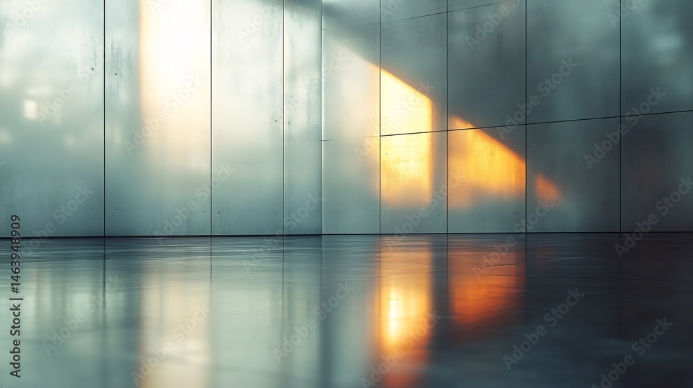 Fototapeta premium Modular gallery exterior showcasing smarttint windows architectural detail shot on cloudy day