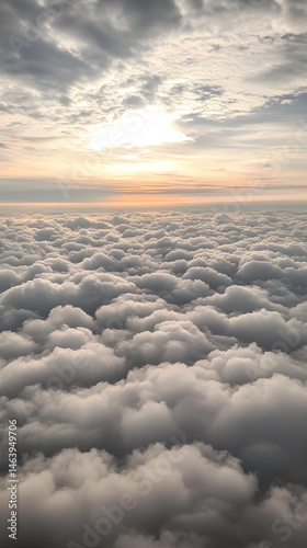 Endless Serenity: A Tranquil Canvas of Stratus Clouds Unveiling Subtle Hues in the Vast Sky