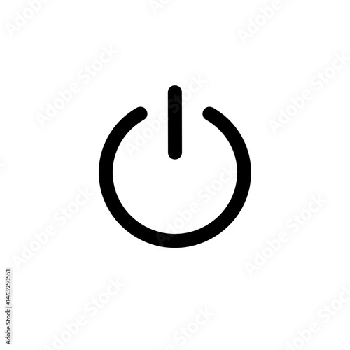 Power button icon in bold black style