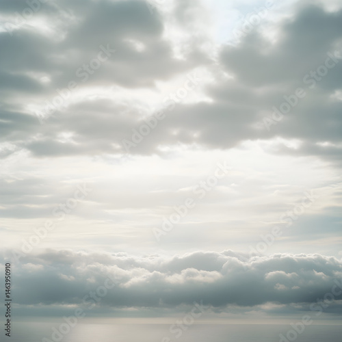 Endless Serenity: A Tranquil Canvas of Stratus Clouds Unveiling Subtle Hues in the Vast Sky