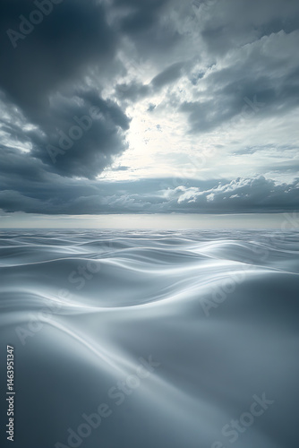Endless Serenity: A Tranquil Canvas of Stratus Clouds Unveiling Subtle Hues in the Vast Sky