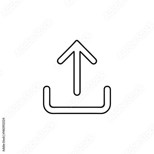 Upload icon outline for exporting data in mobile UI