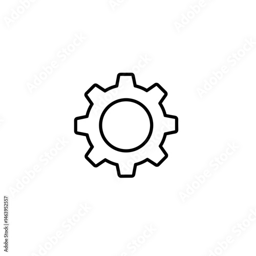 Gear settings icon outline for mobile UI