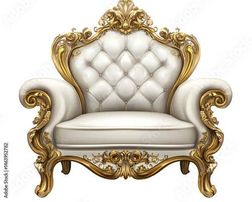a white and gold chair