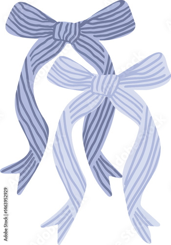 blue ribbon with bow
