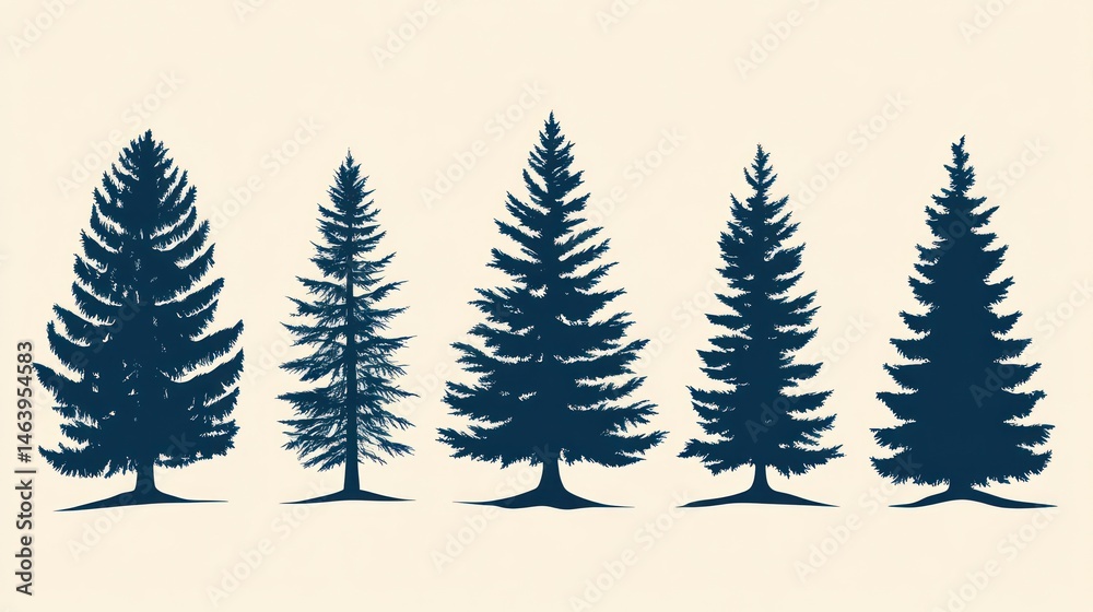 Fototapeta premium Silhouettes of Pine Trees (1)