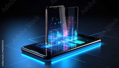 Wallpaper Mural Phone with Digital Network Graphic Torontodigital.ca