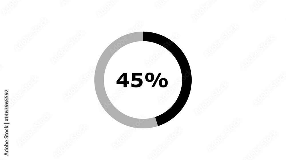 Pie chart animated video with 45 percent element white background . Statistics Business and finance theme Visual Data Representation for Finance, Sales, Statistics, Diagram. Motion Graphics Animated Pie chart animated video with 45 percent element white background . Statistics Business and finance theme Visual Data Representation for Finance, Sales, Statistics, Diagram. Motion Graphics Animated