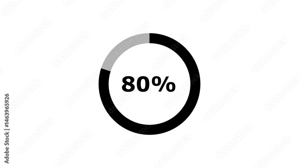 Pie chart animated video with 80 percent element white background . Statistics Business and finance theme Visual Data Representation for Finance, Sales, Statistics, Diagram. Motion Graphics Animated Pie chart animated video with 80 percent element white background . Statistics Business and finance theme Visual Data Representation for Finance, Sales, Statistics, Diagram. Motion Graphics Animated