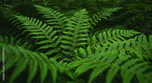 Lush Green Ferns Detailed Display in Natural Light Forest Setting
