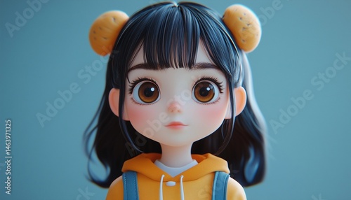 3d cute girl