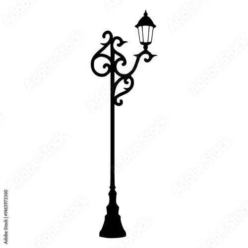 ornate vintage street lamp silhouette