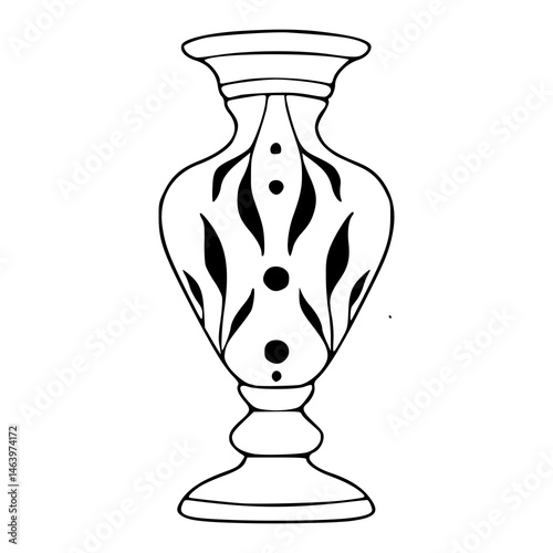 vintage style vase line art