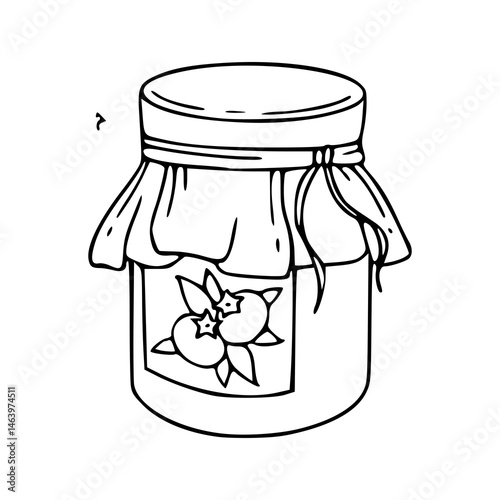 jar of blueberry jam line art
