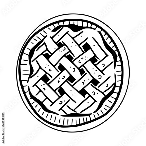 traditional pie crust line art