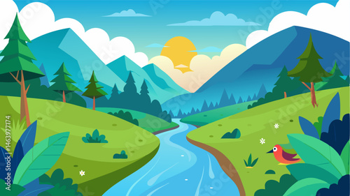 The river valley is alive with the soothing sounds of nature from the rustling of leaves to the gentle flow of water and the chirping of birds.
