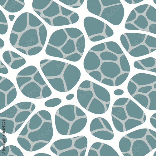 seamless Broken tiles mosaic pattern. texture interior background line, rounded polygonal shapes, similar to a natural biological structure or plant cell wall. 