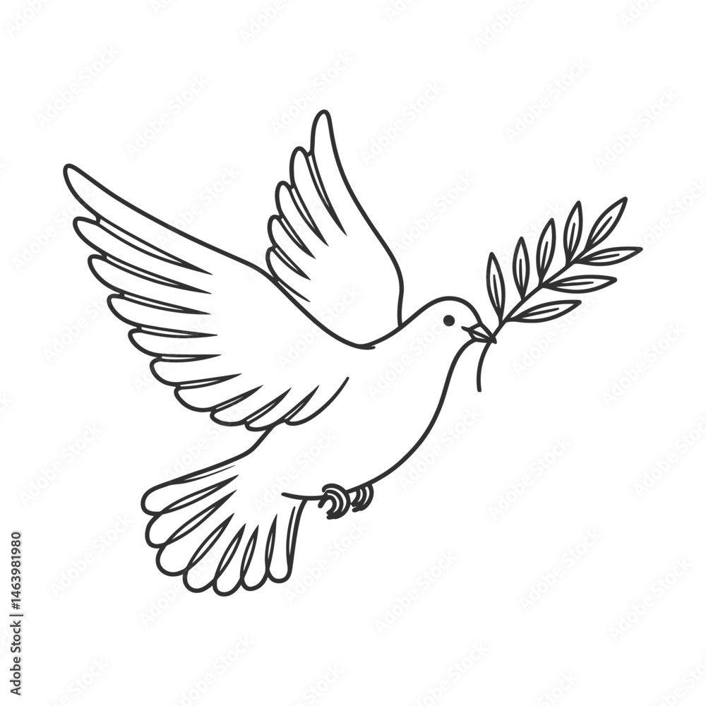 Obraz premium Peace symbol, dove icon vector template.
