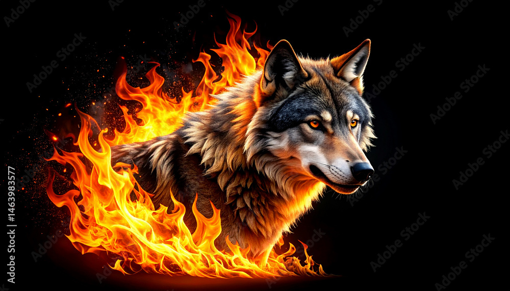The Burning Path Wolf of Firelight
