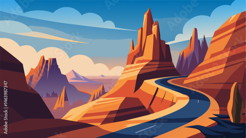 The winding road s through the heart of the mountain offering glimpses of deep gorges and towering rock formations transporting travelers to another world.