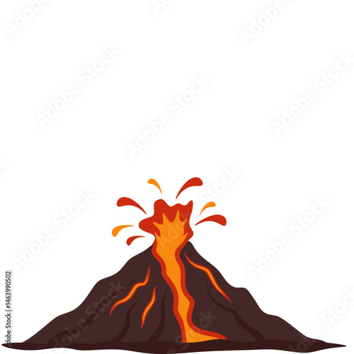 Volcano Flat Illustration
