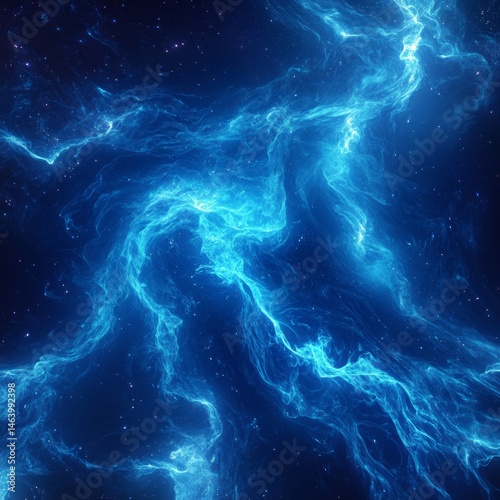 Wallpaper Mural Abstract Blue Cosmic Nebula In Space Torontodigital.ca