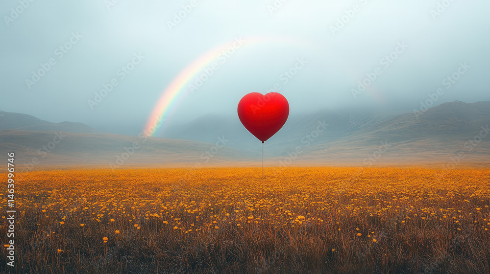 Fototapeta premium A Vibrant Rainbow Stretching Across a Forest Clearing 