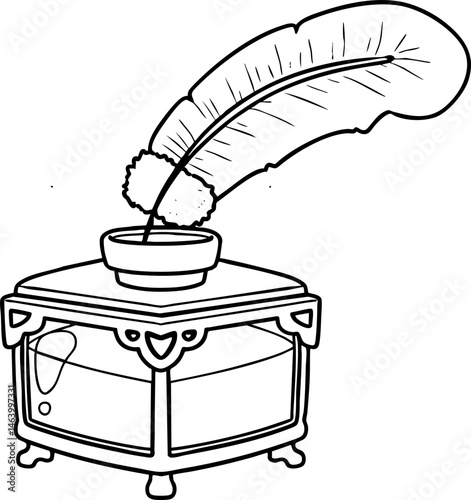 ink bottle vintage hand drawn