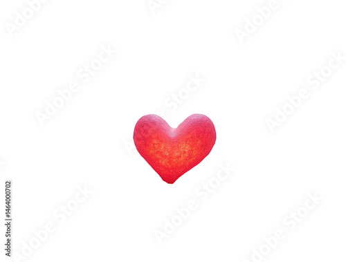 A Glowing Red Heart Resting on the Ocean Floor Surrounded by Bioluminescent Coral and Tiny Glowing Fish