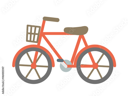 赤い自転車のフラットデザインアイコン