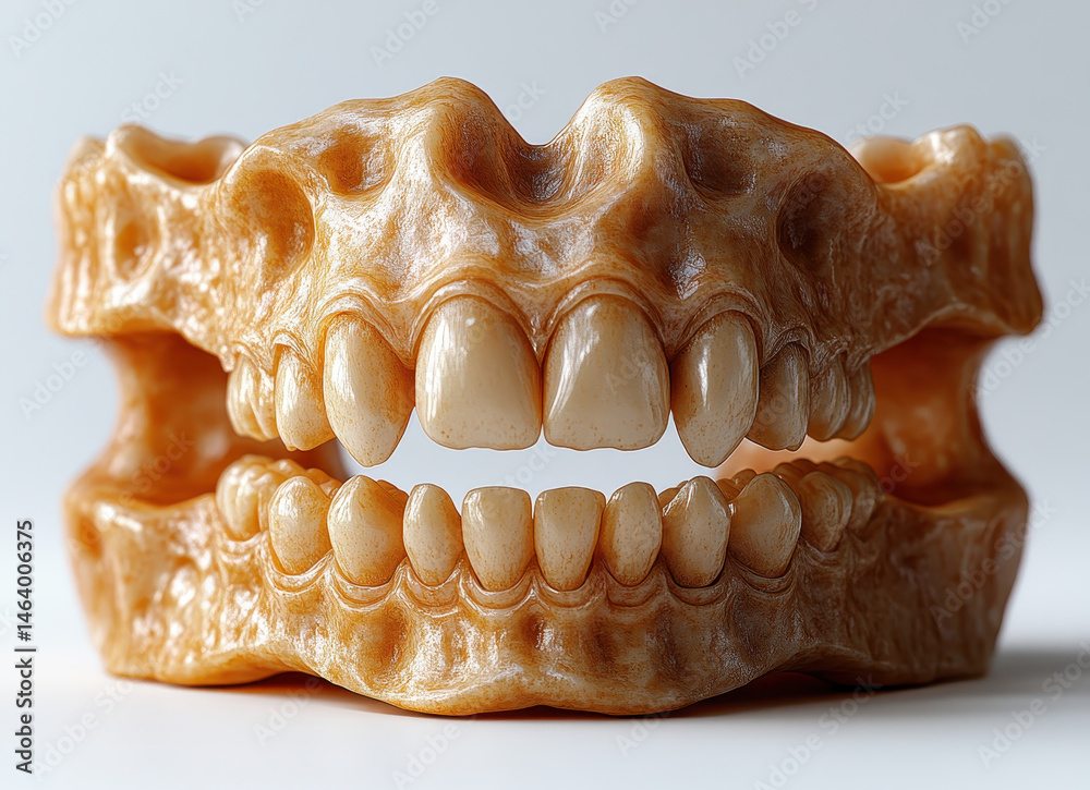 Intricate 3D Printed Anatomical Human Jaw Model Highlighting Dental Anatomy and Teeth Structure