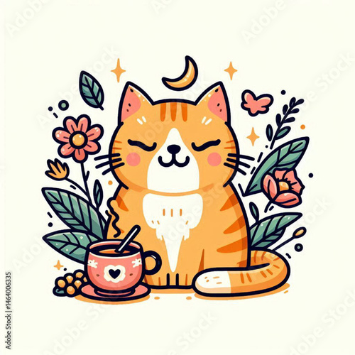 Cute cat illustration
