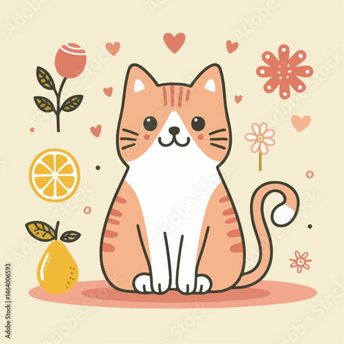 Cute cat illustration